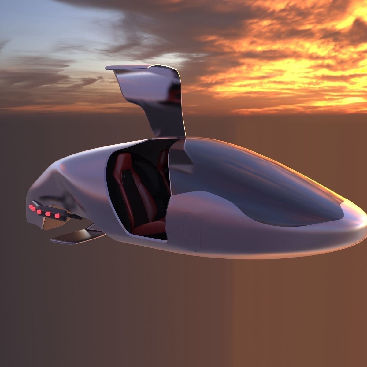 Car missile future 3D model_18