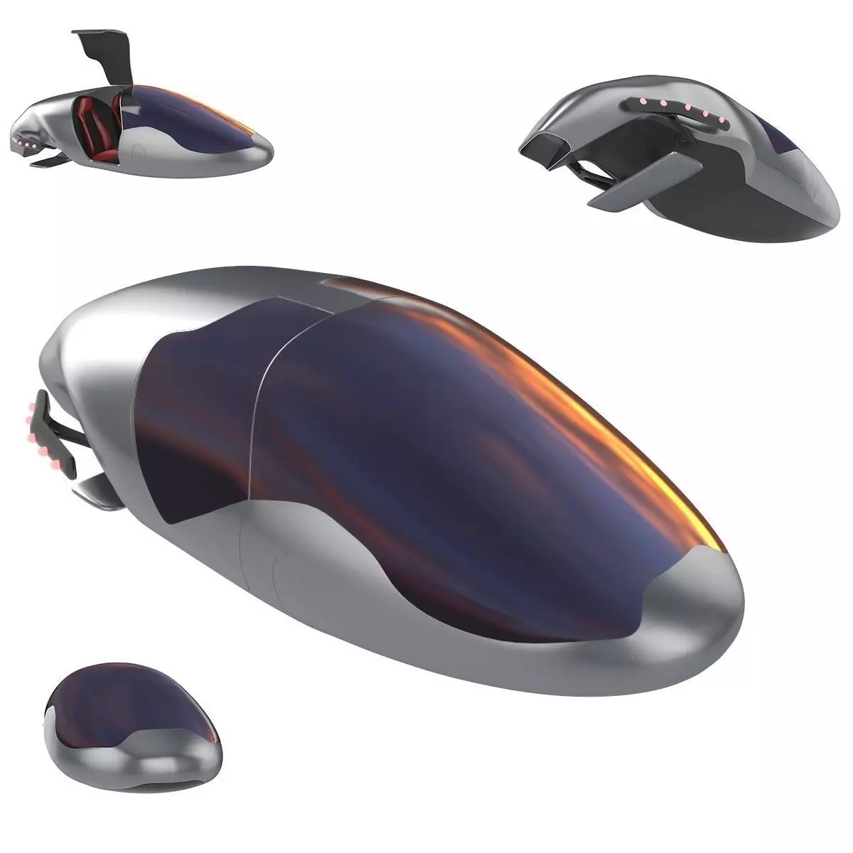 Car missile future 3D model_0