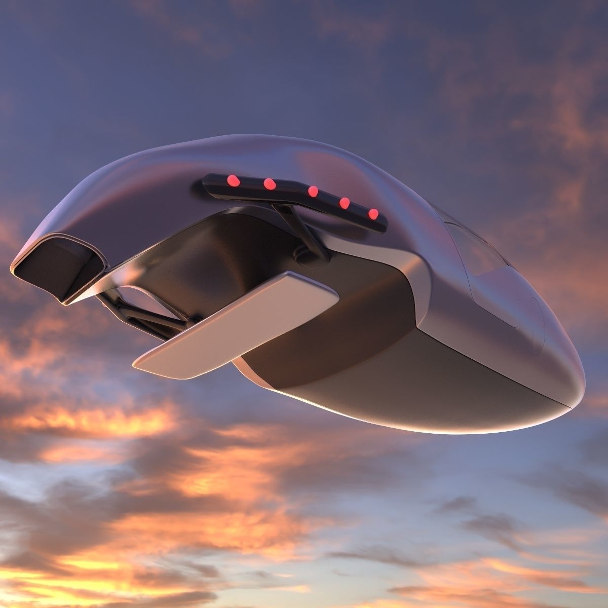 Car missile future 3D model_9