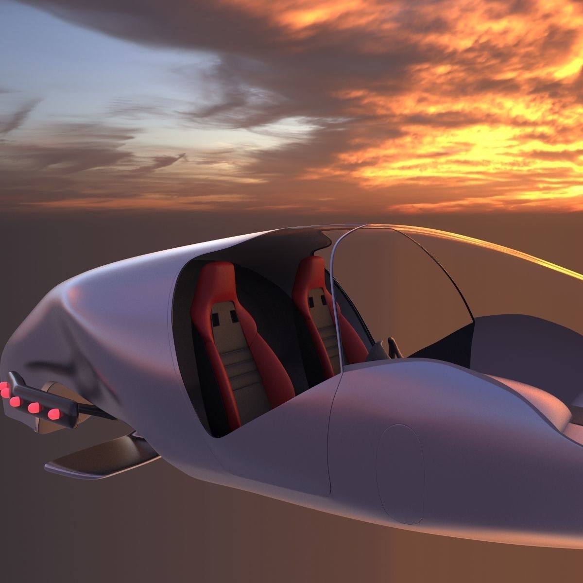 Car missile future 3D model_11