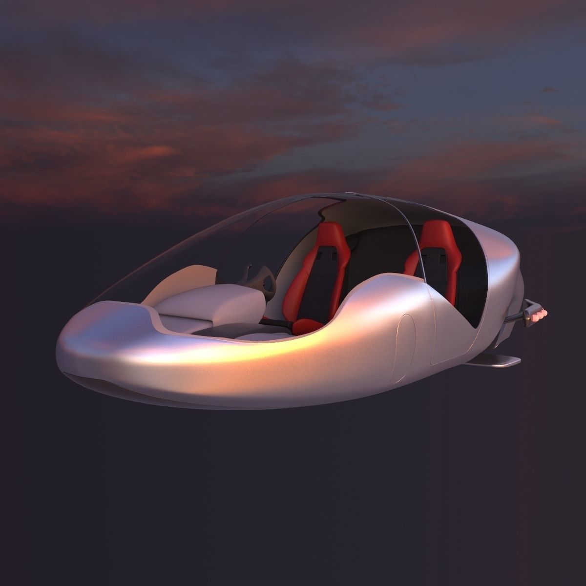 Car missile future 3D model_6