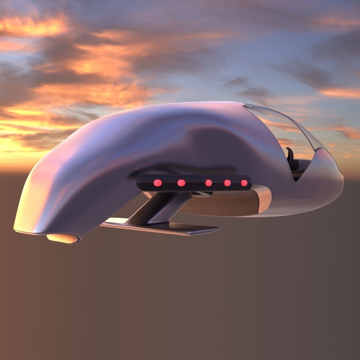 Car missile future 3D model_10
