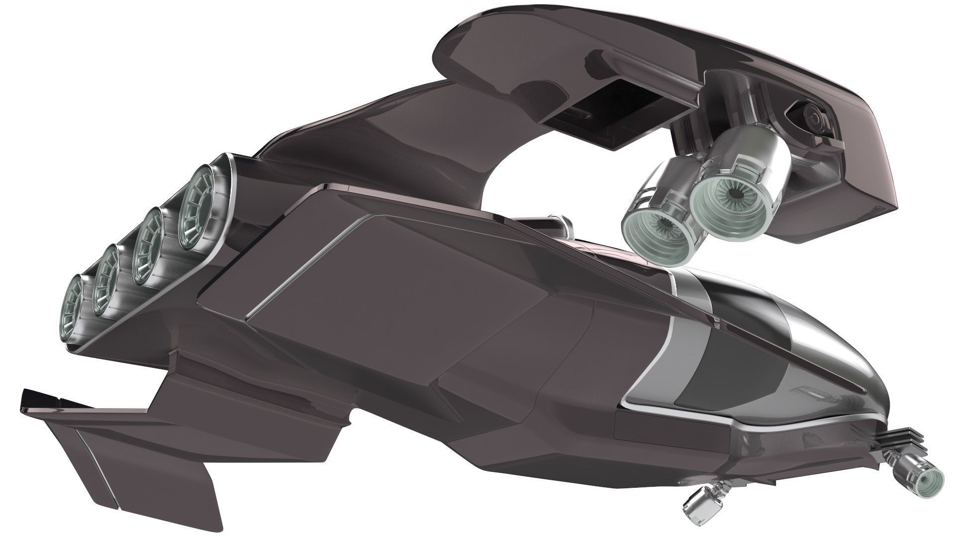 future transport ship 3D model_5