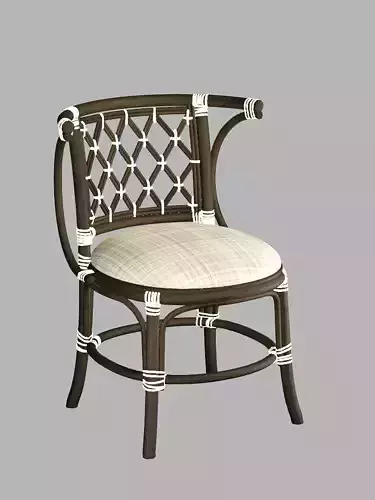 Vintage Style Marius Chair Table Set 17 3D Model Low-poly 3D model 6