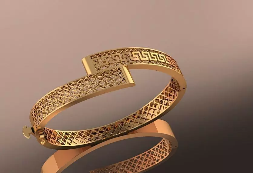 Greek-Key Lattice Cuff 3D print model