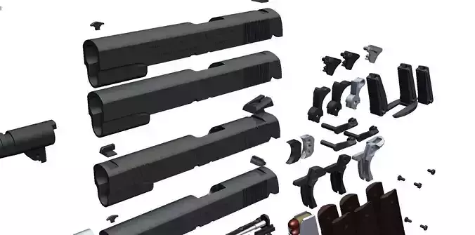 m1911 a1 all parts package 3D model