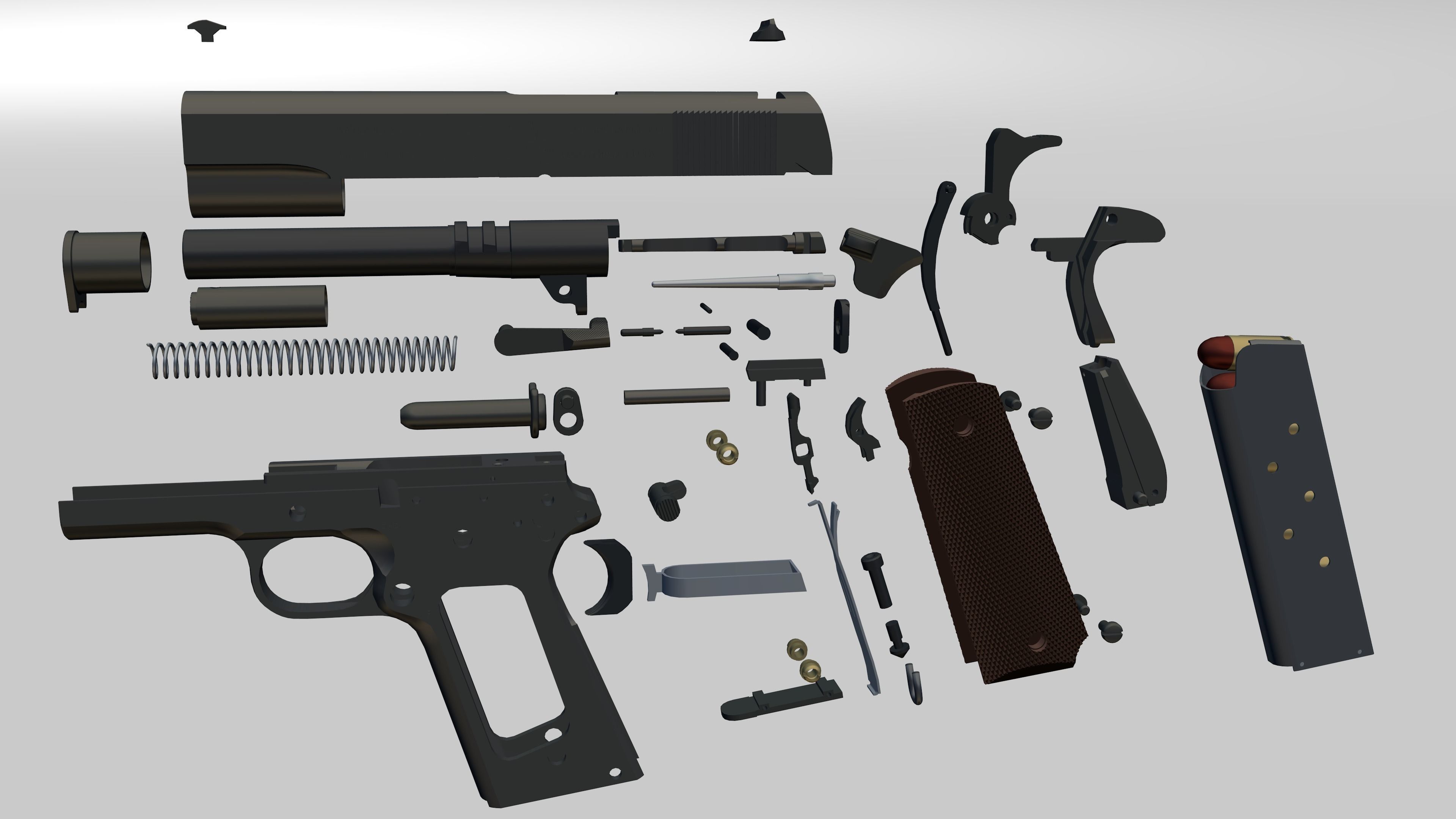m1911 a1 all parts package 3D model_5