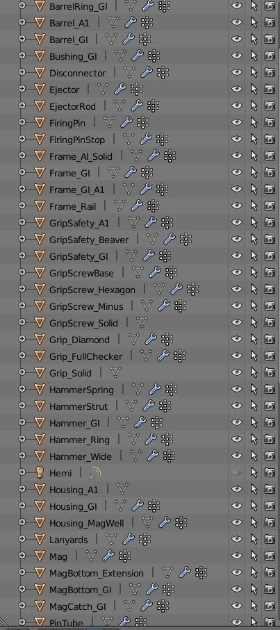m1911 a1 all parts package 3D model_4