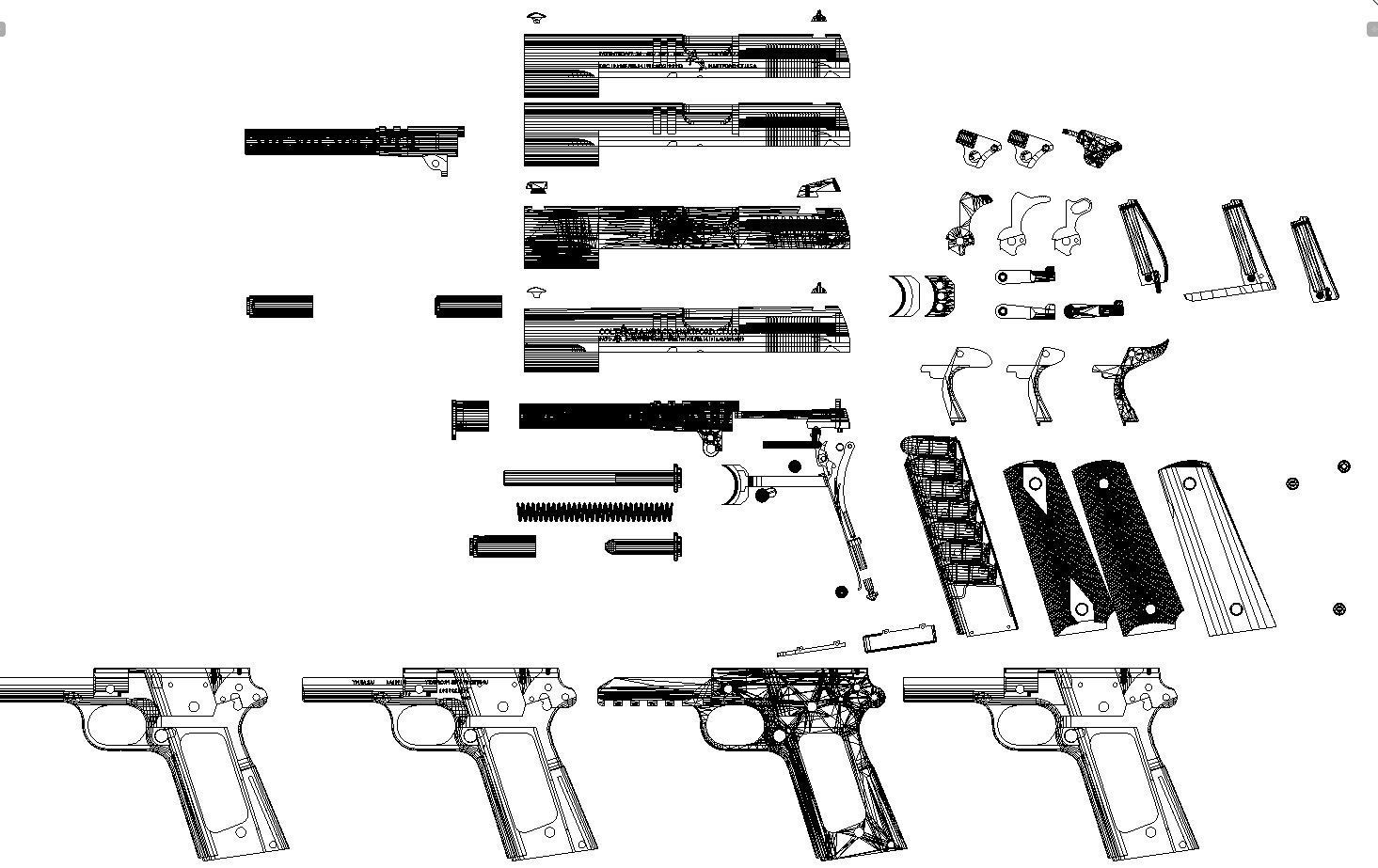 m1911 a1 all parts package 3D model_3