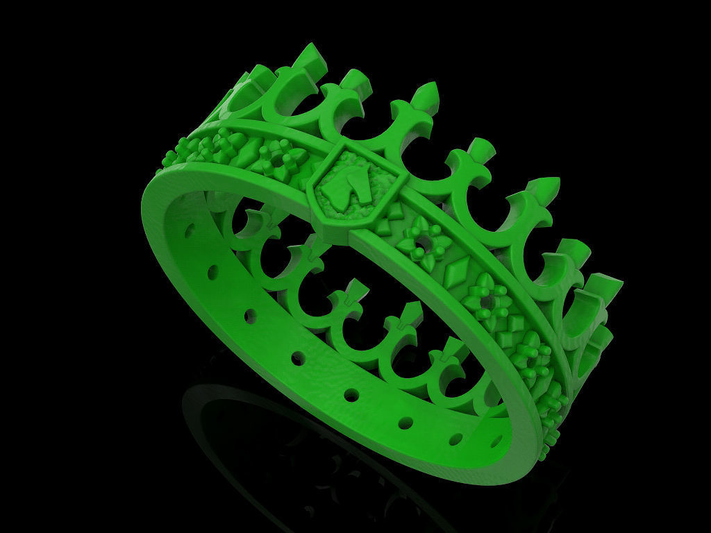Crown Ring  3D print model_4