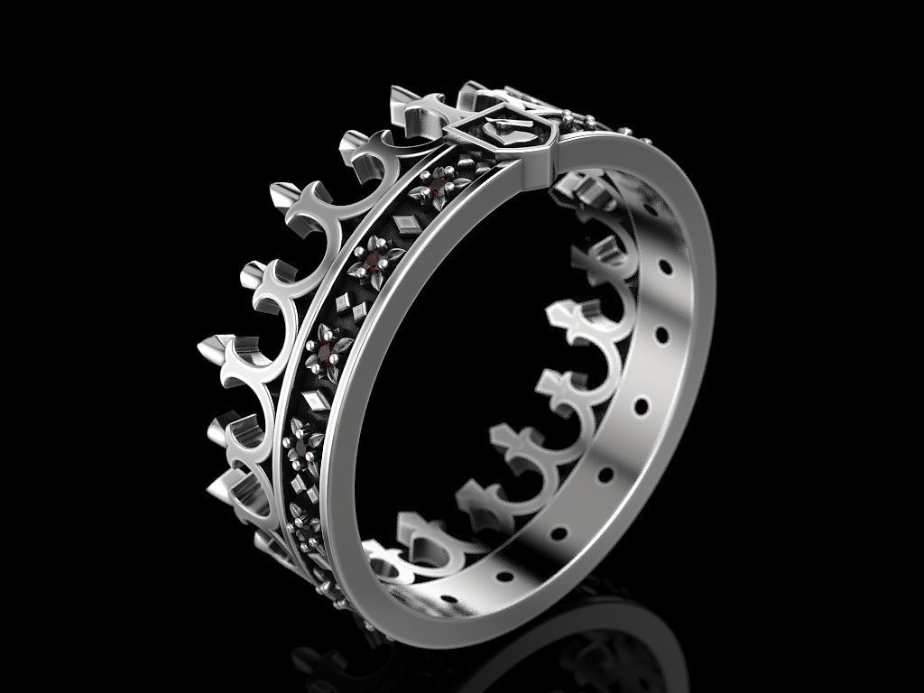 Crown Ring  3D print model_2