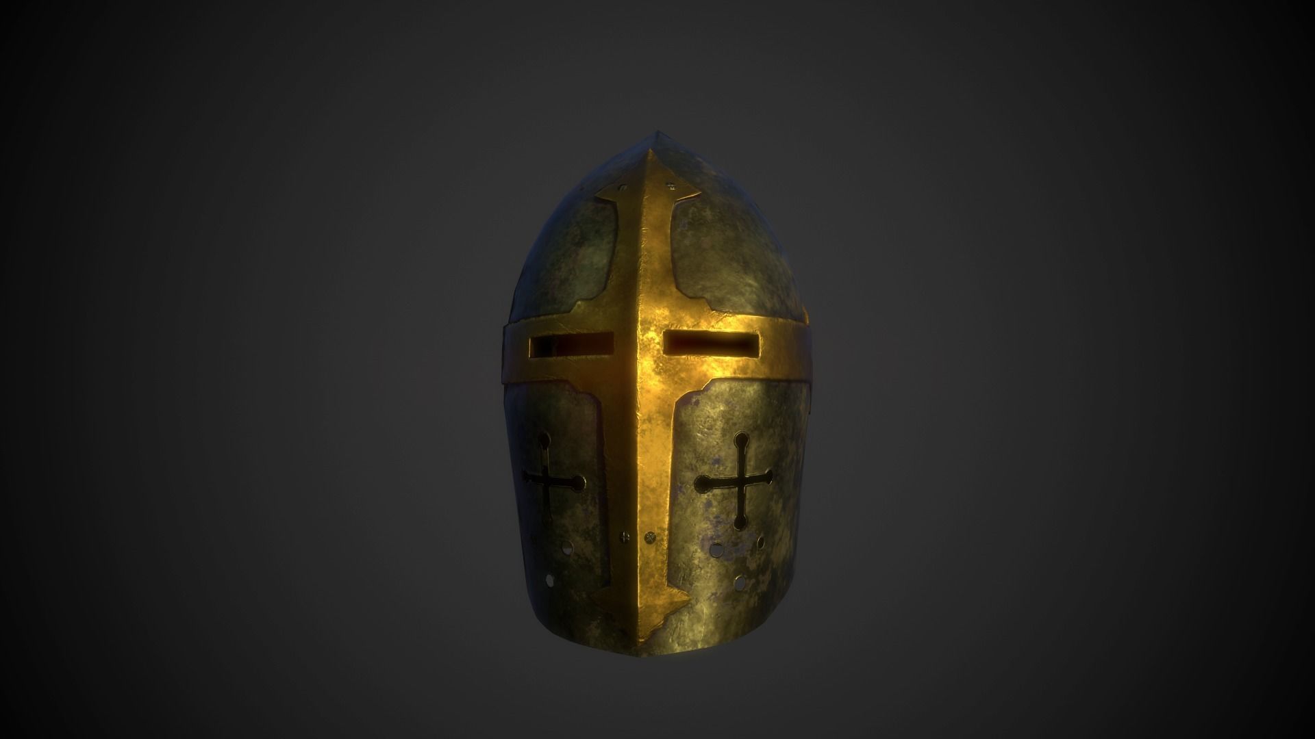 Helm No5 with 4 different skins Free low-poly 3D model_6