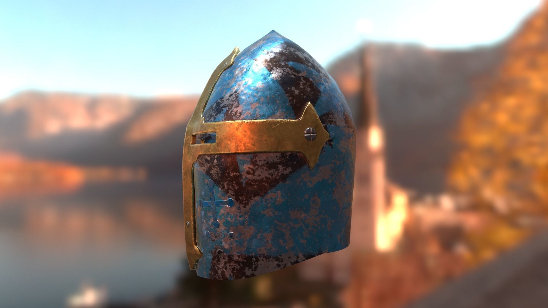 Helm No5 with 4 different skins Free low-poly 3D model_8