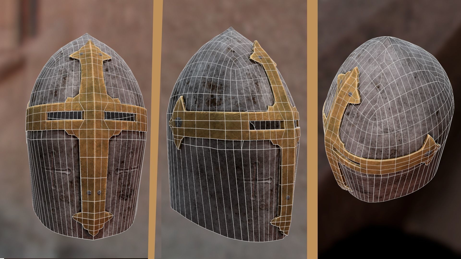 Helm No5 with 4 different skins Free low-poly 3D model_9