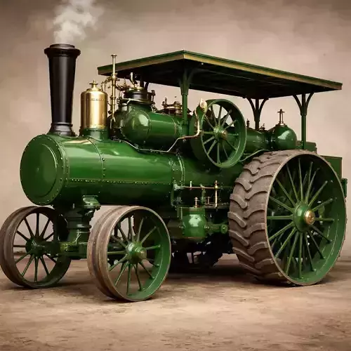 1900s Steam Tractor Vintage Industrial Agricultural Vehicle