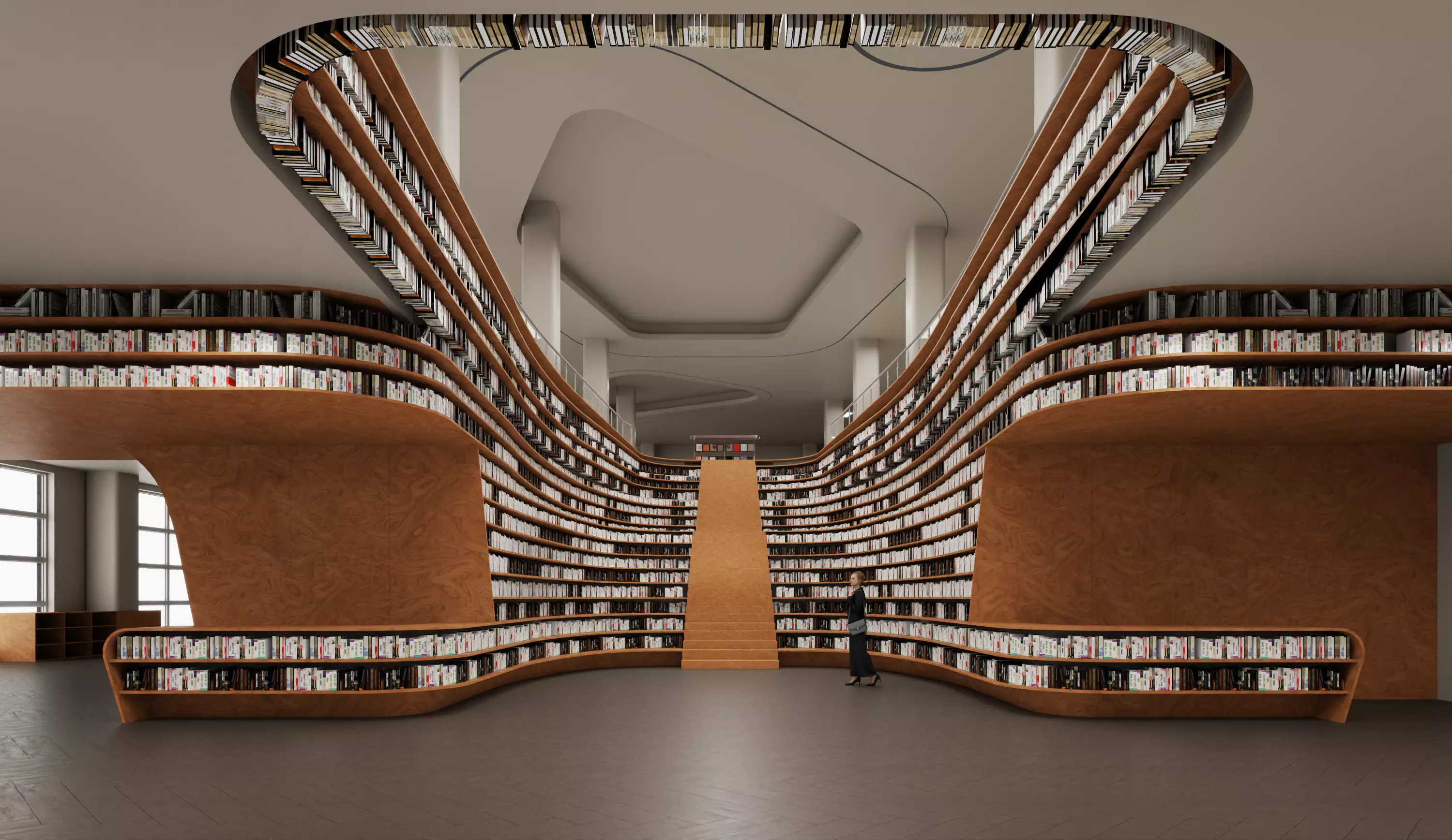Modern Parametric Library Interior 3D model