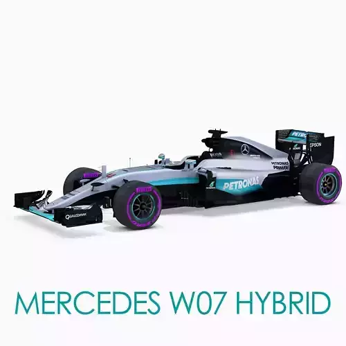 Mercedes W07 car Low-poly 3D model