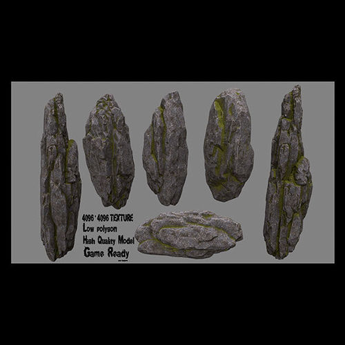 Stone rocks Low-poly 3D model