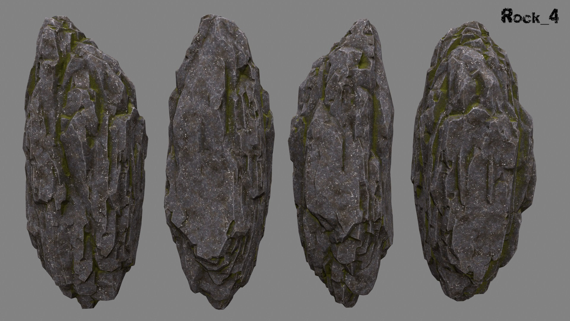 Stone rocks Low-poly 3D model_5