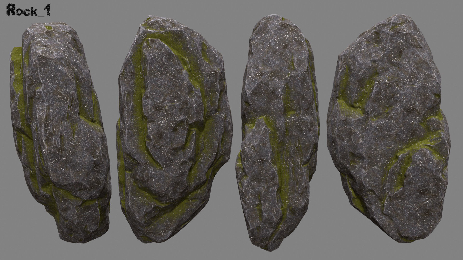Stone rocks Low-poly 3D model_6