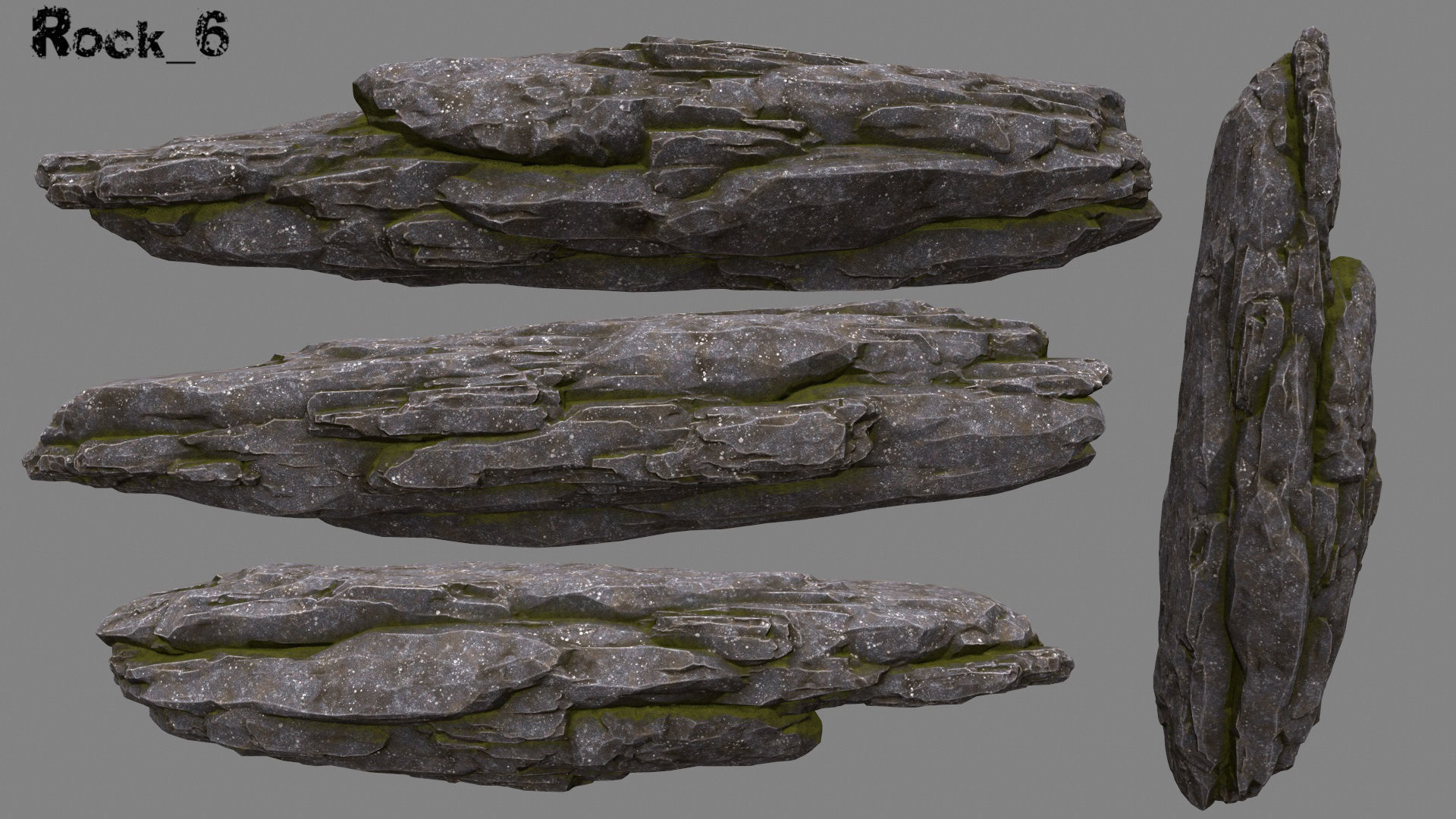 Stone rocks Low-poly 3D model_3