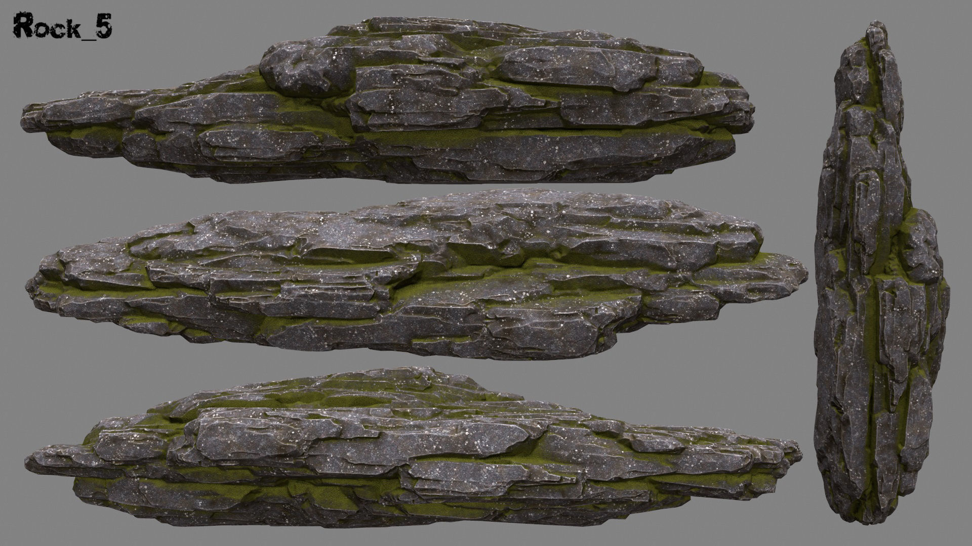 Stone rocks Low-poly 3D model_2