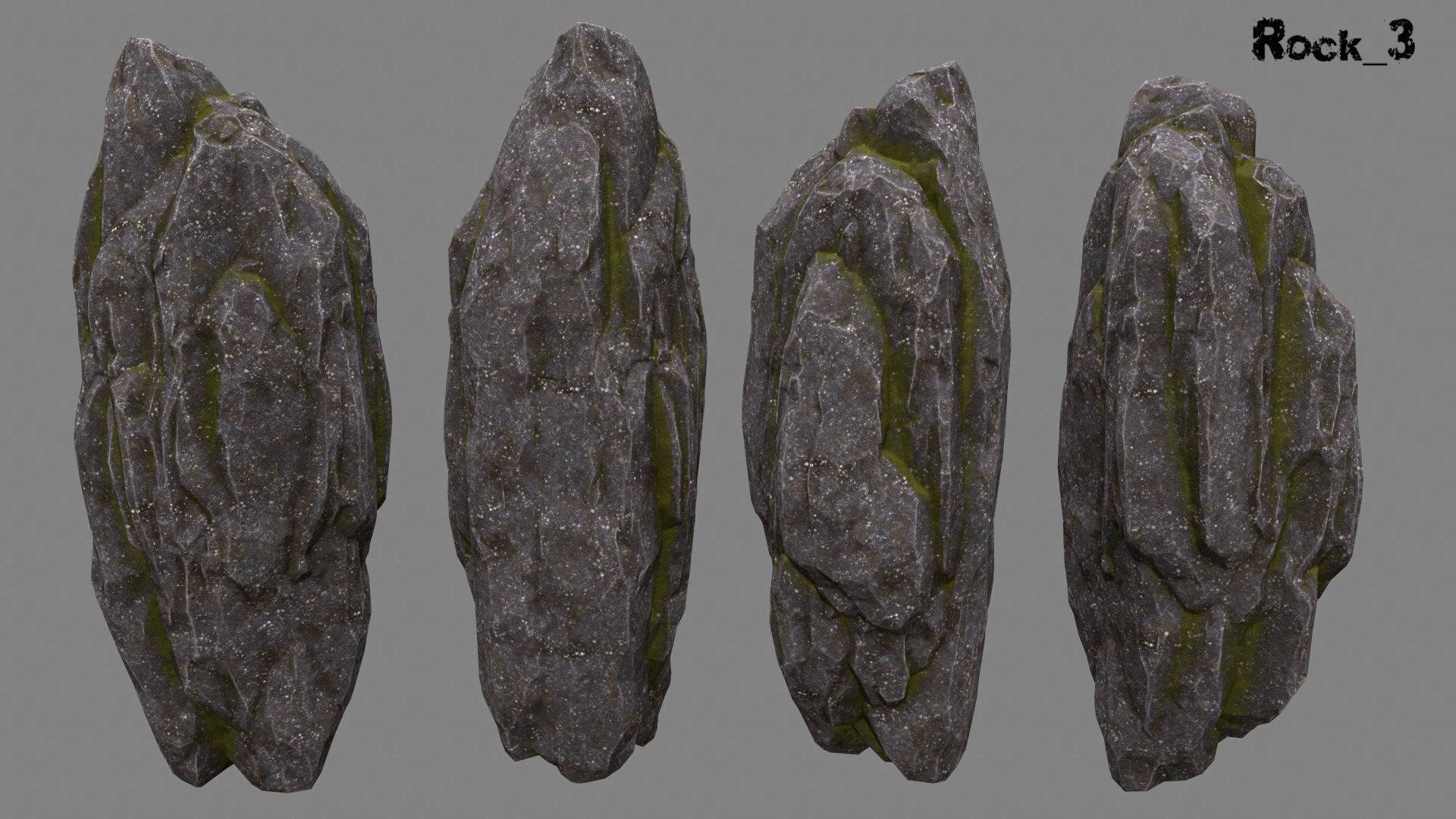 Stone rocks Low-poly 3D model_7