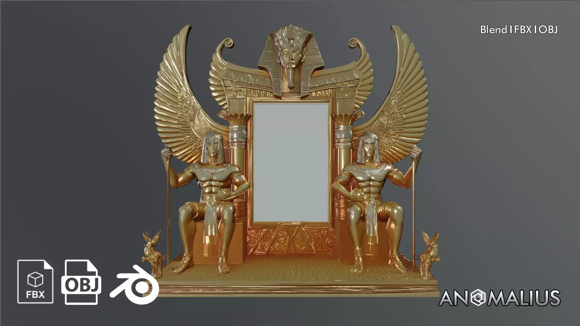 Ancient Egyptian Throne Frame 3D model