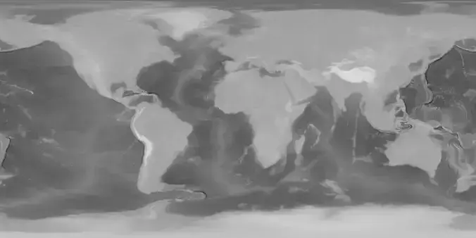 43k Earth Bathymetry Map 3D model