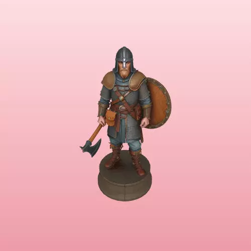 3888 Viking Warrior in Full Armor 3D Model fantasy STL 3D print model