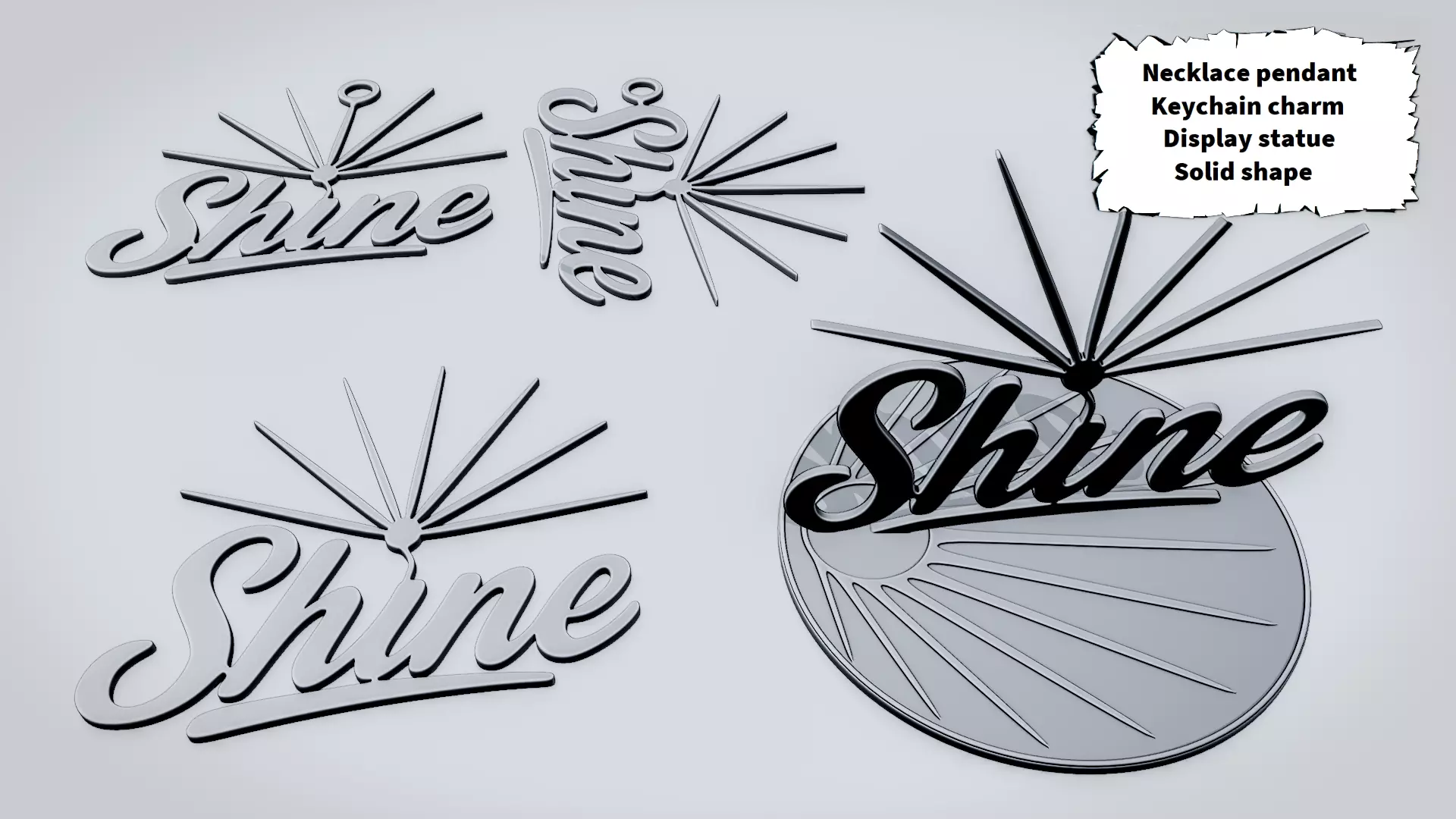SHINE Script Sign 3D print model
