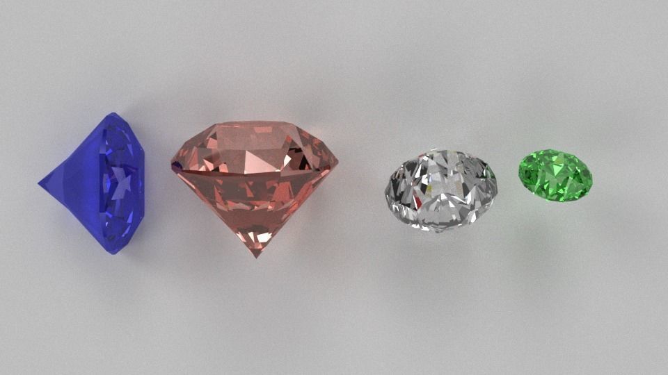 Diamonds colored Low-poly 3D model_1