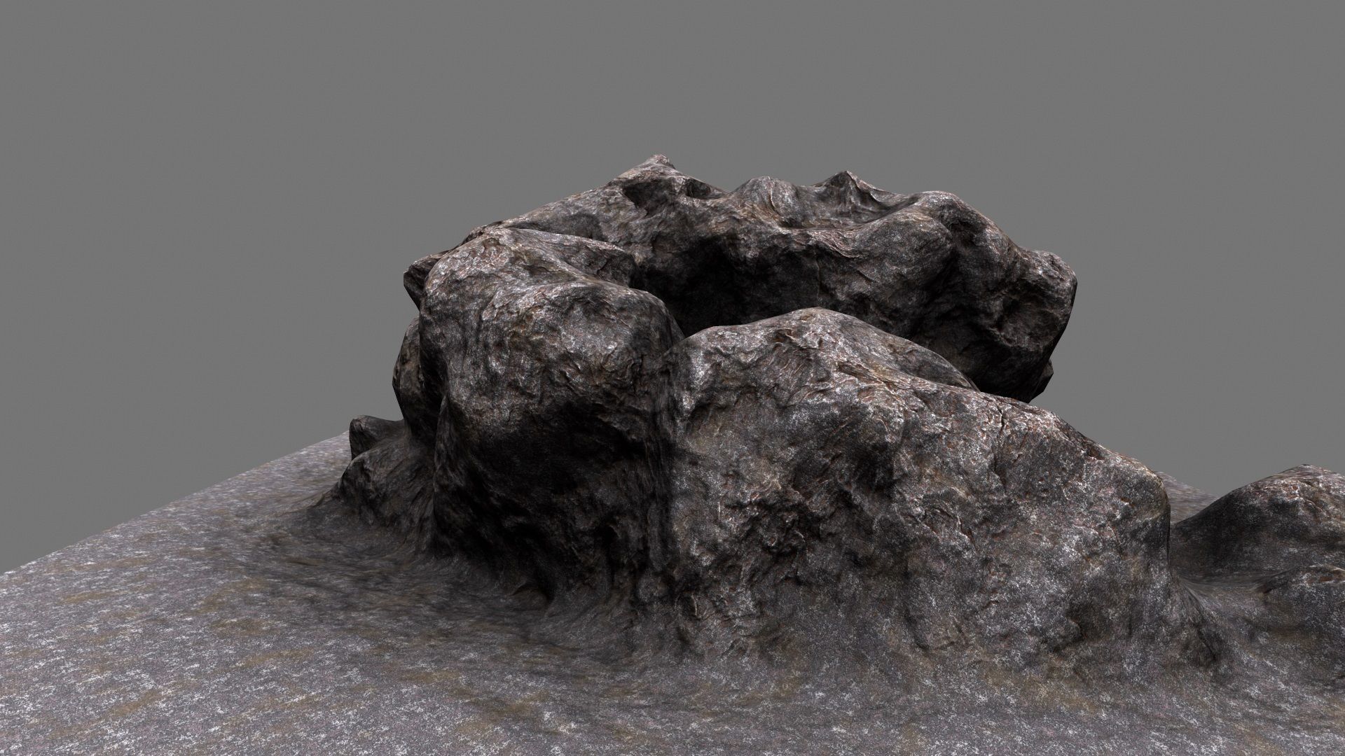 Stone rock texture Low-poly 3D model_6