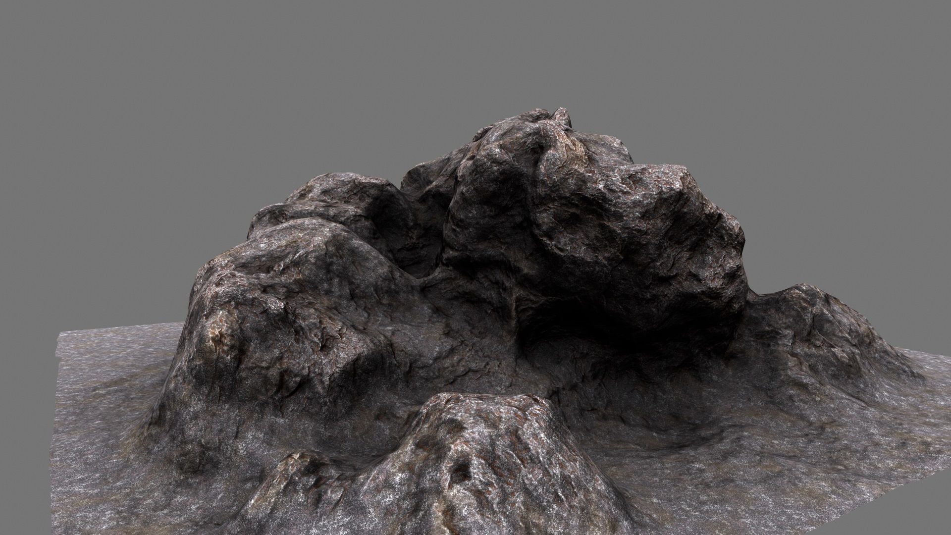 Stone rock texture Low-poly 3D model_2