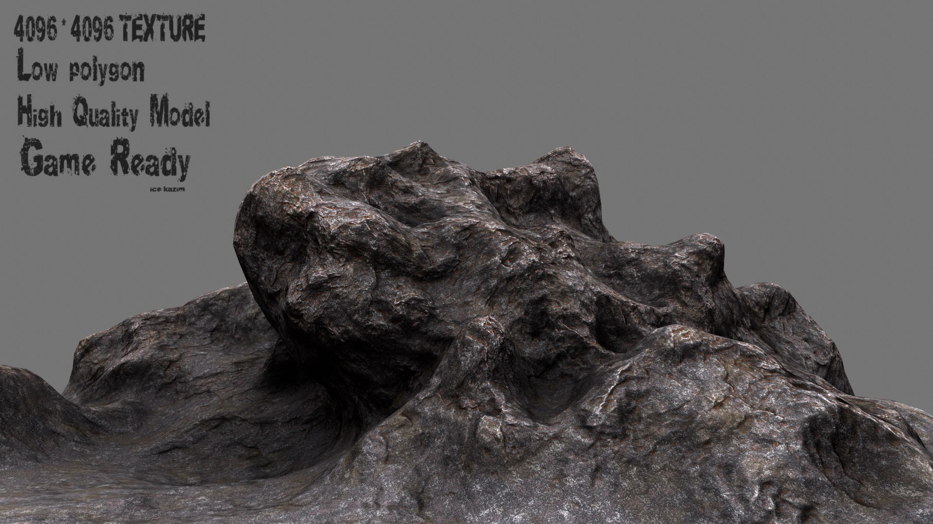 Stone rock texture Low-poly 3D model_1