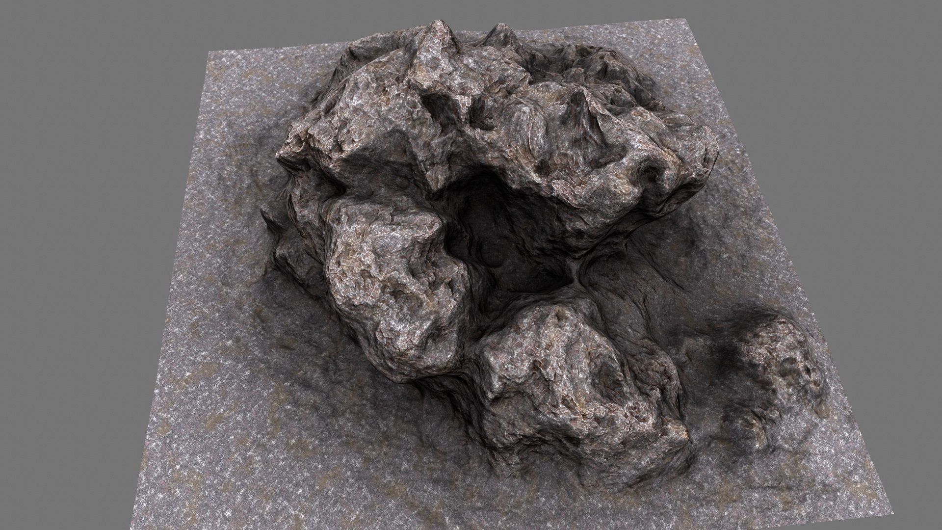 Stone rock texture Low-poly 3D model_5