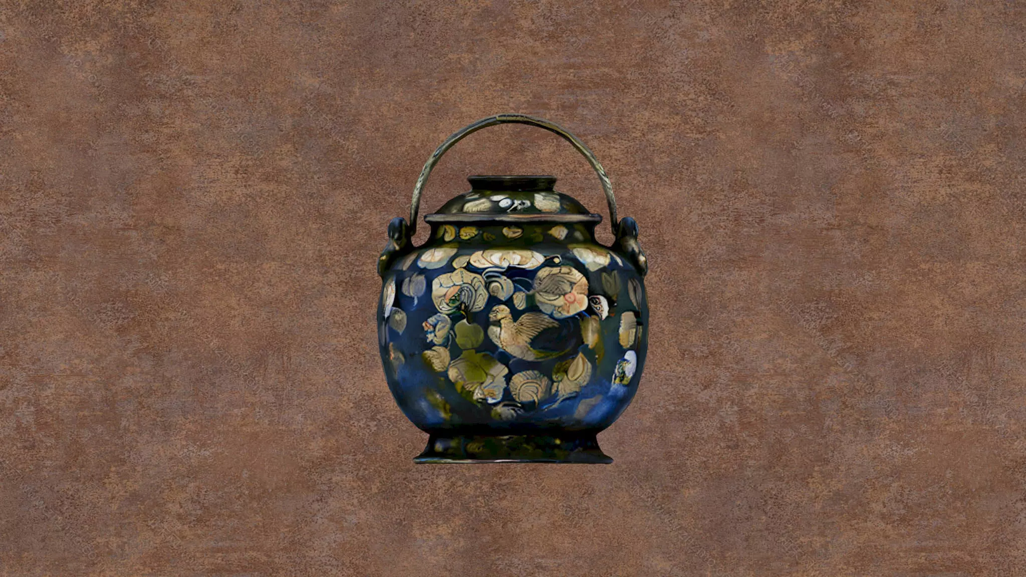 Decorative metalwork container Free low-poly 3D model