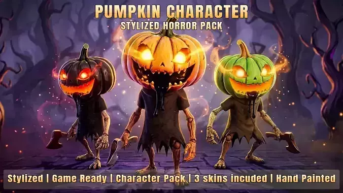 Stylized Pumpkin Horror Character Pack