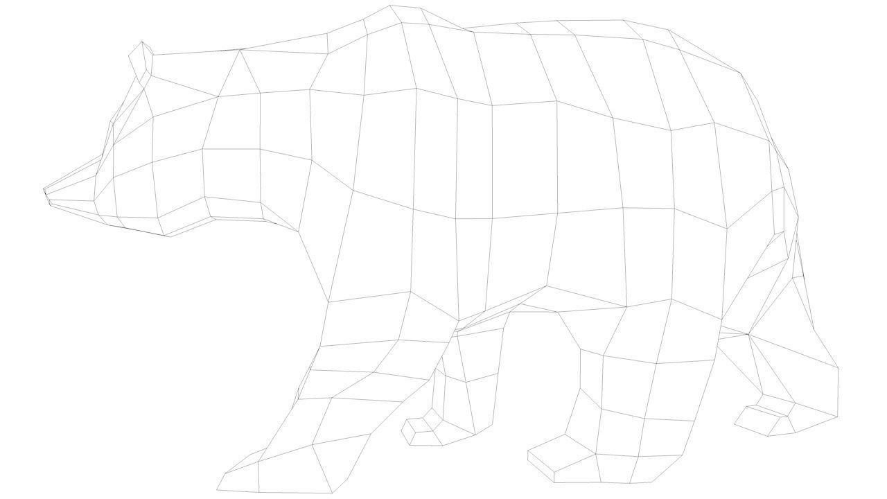 Grizzly Bear Cartoon Low Poly Low-poly 3D model_6