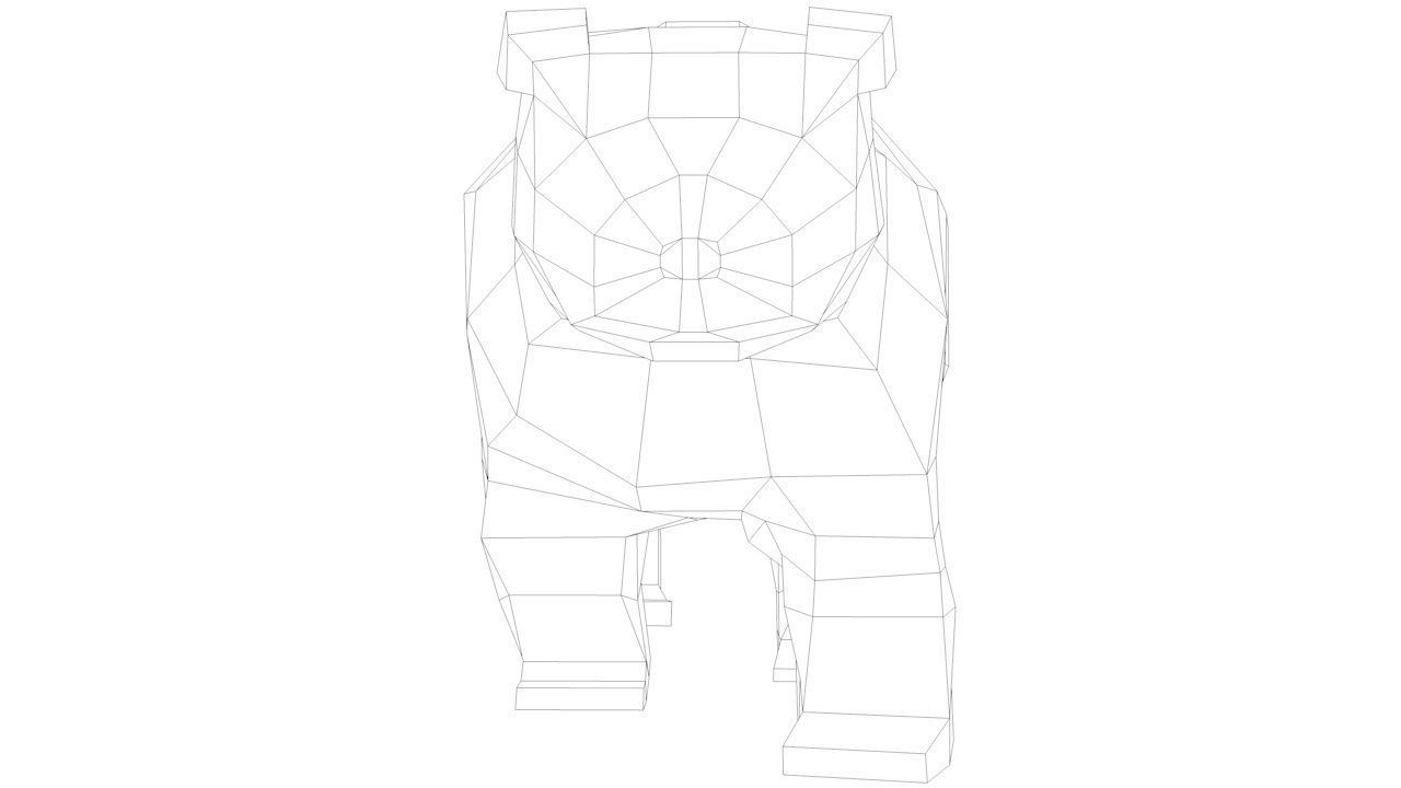 Grizzly Bear Cartoon Low Poly Low-poly 3D model_8