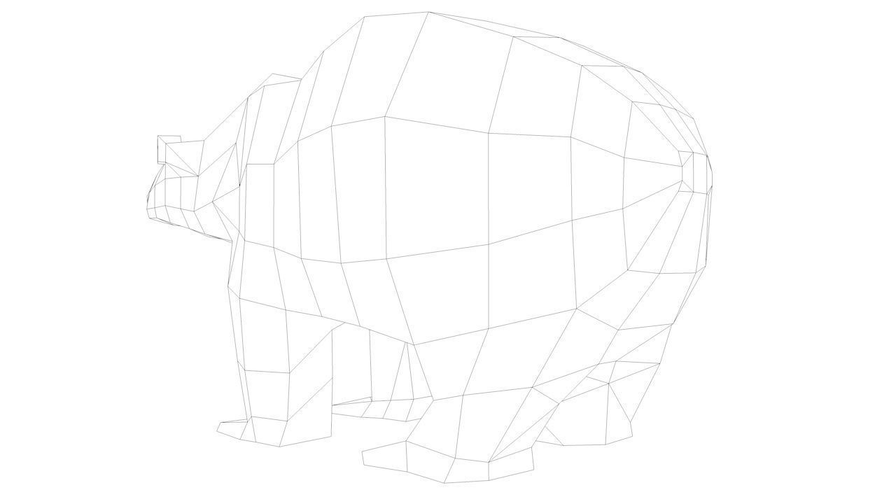 Polar Bear Cartoon Low Poly Low-poly 3D model_4