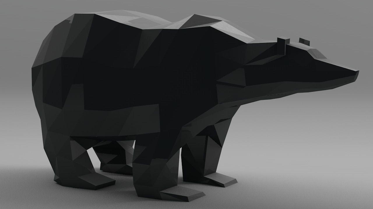 Polar Bear Cartoon Low Poly Low-poly 3D model_3