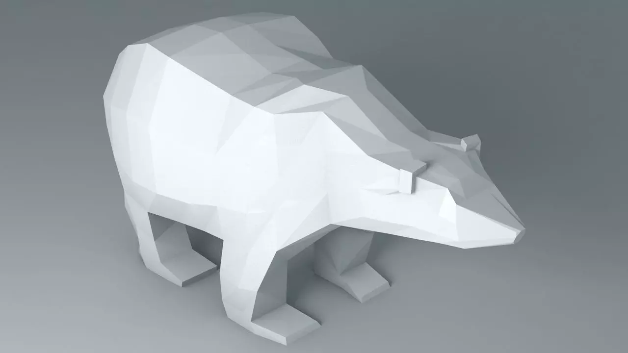 Polar Bear Cartoon Low Poly Low-poly 3D model_0