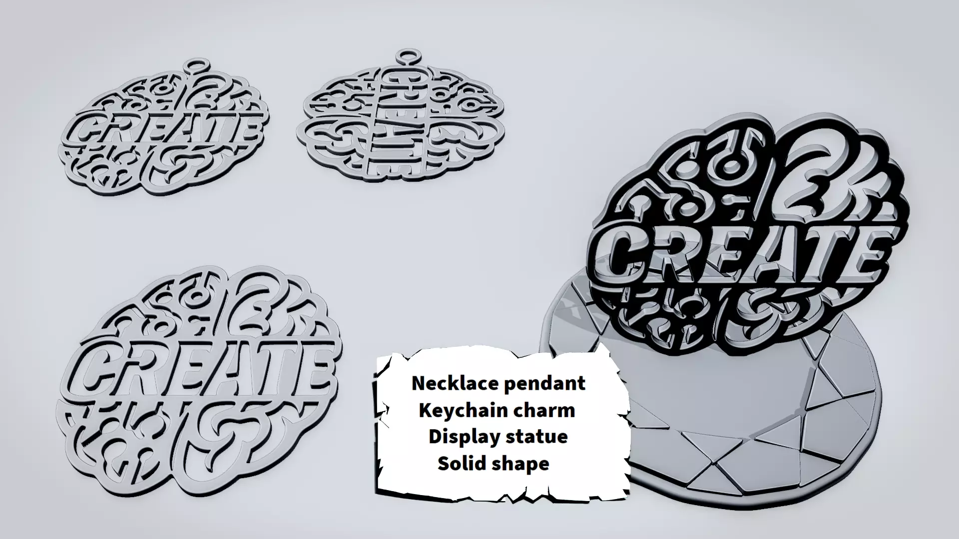 CREATE Mind Sign 3D print model