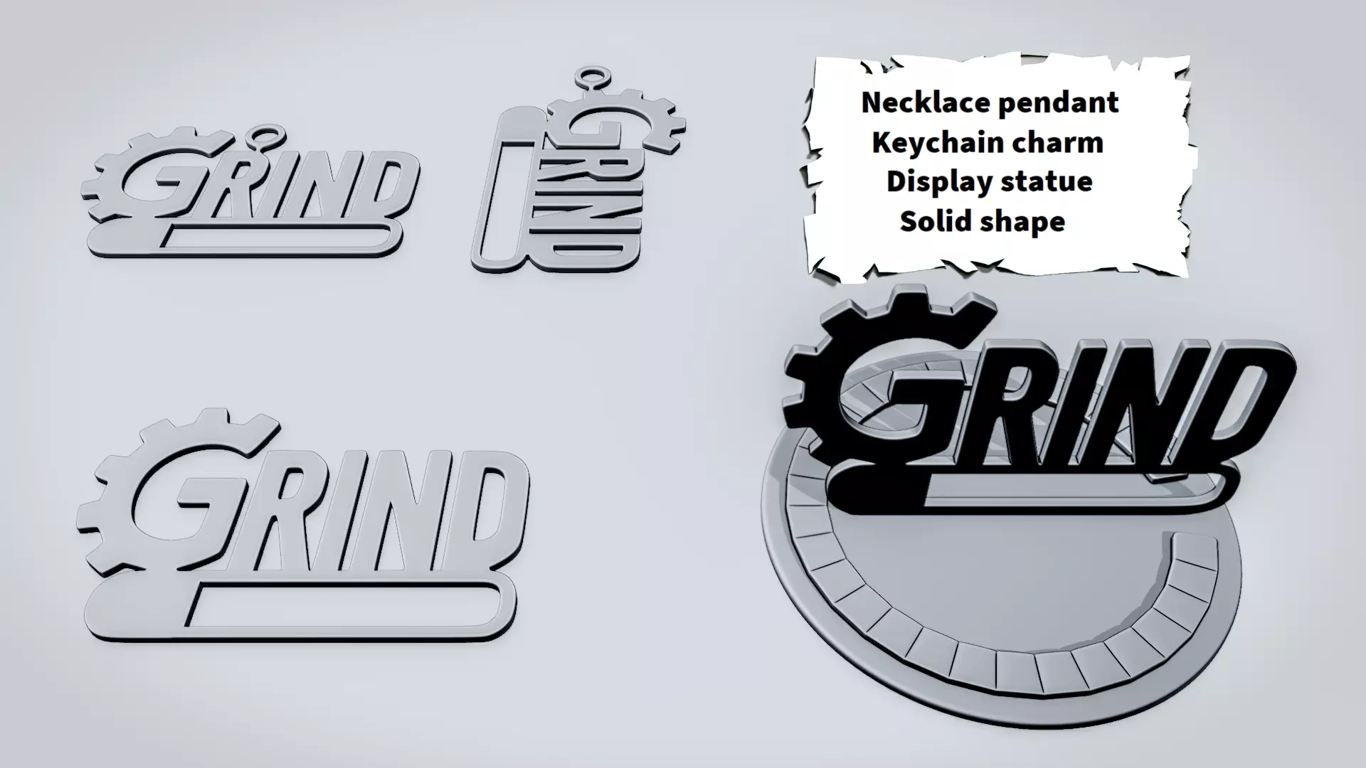 GRIND Gear Sign 3D print model