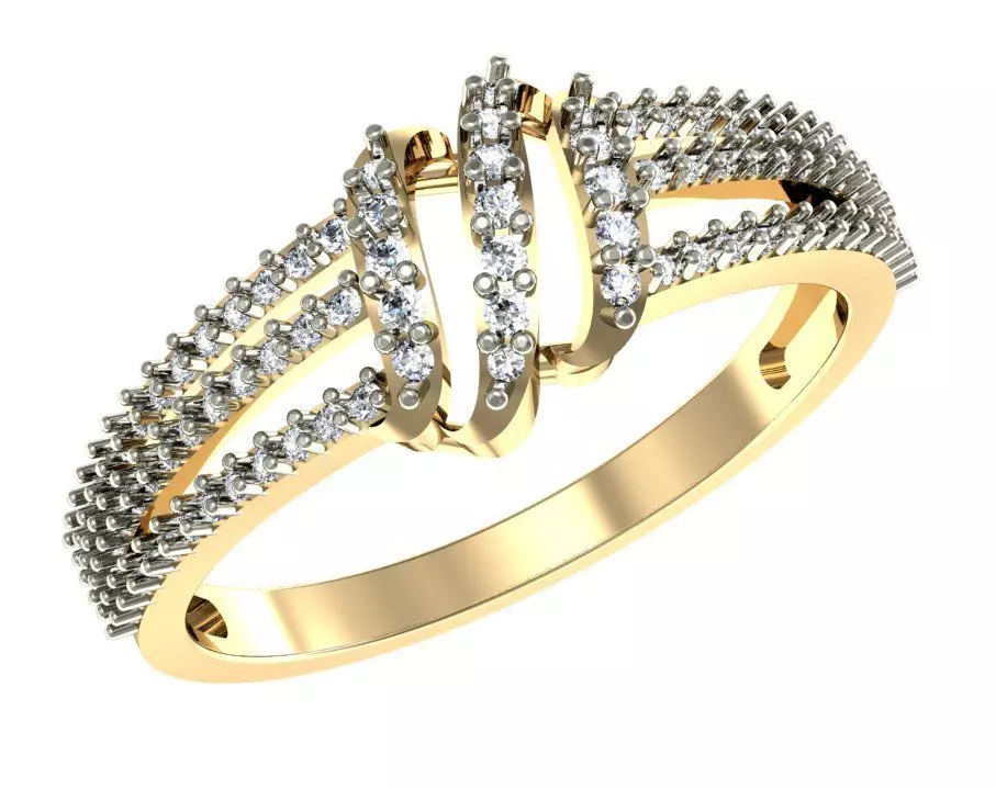SILVER AND GOLD LADIES RING 3D print model