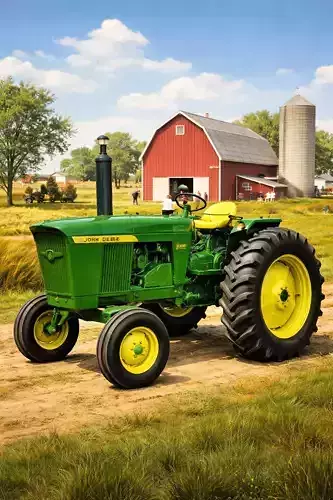 1960s John Deere Tractor Vintage Farm Agricultural Vehicle