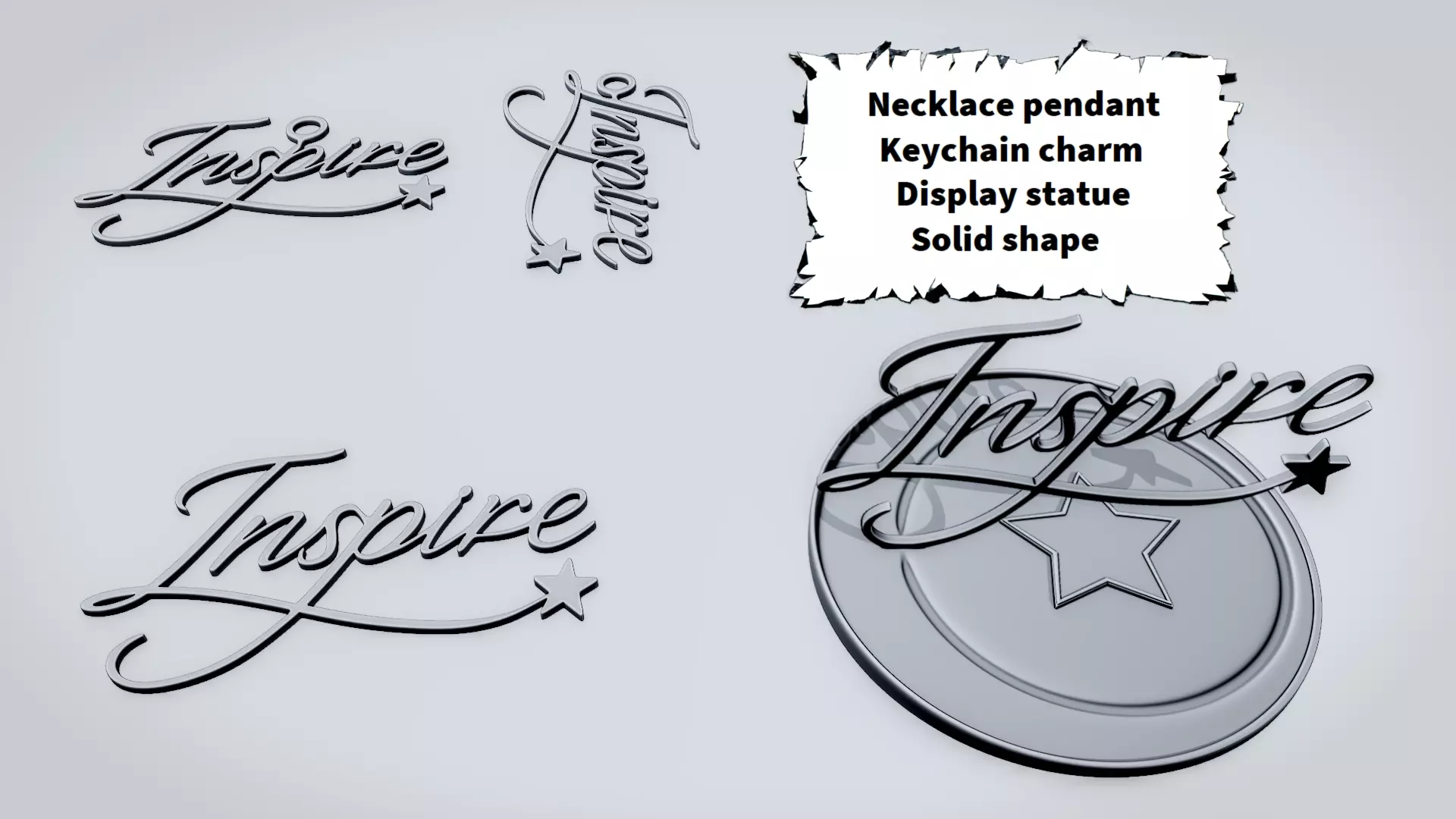 INSPIRE Script Sign 3D print model