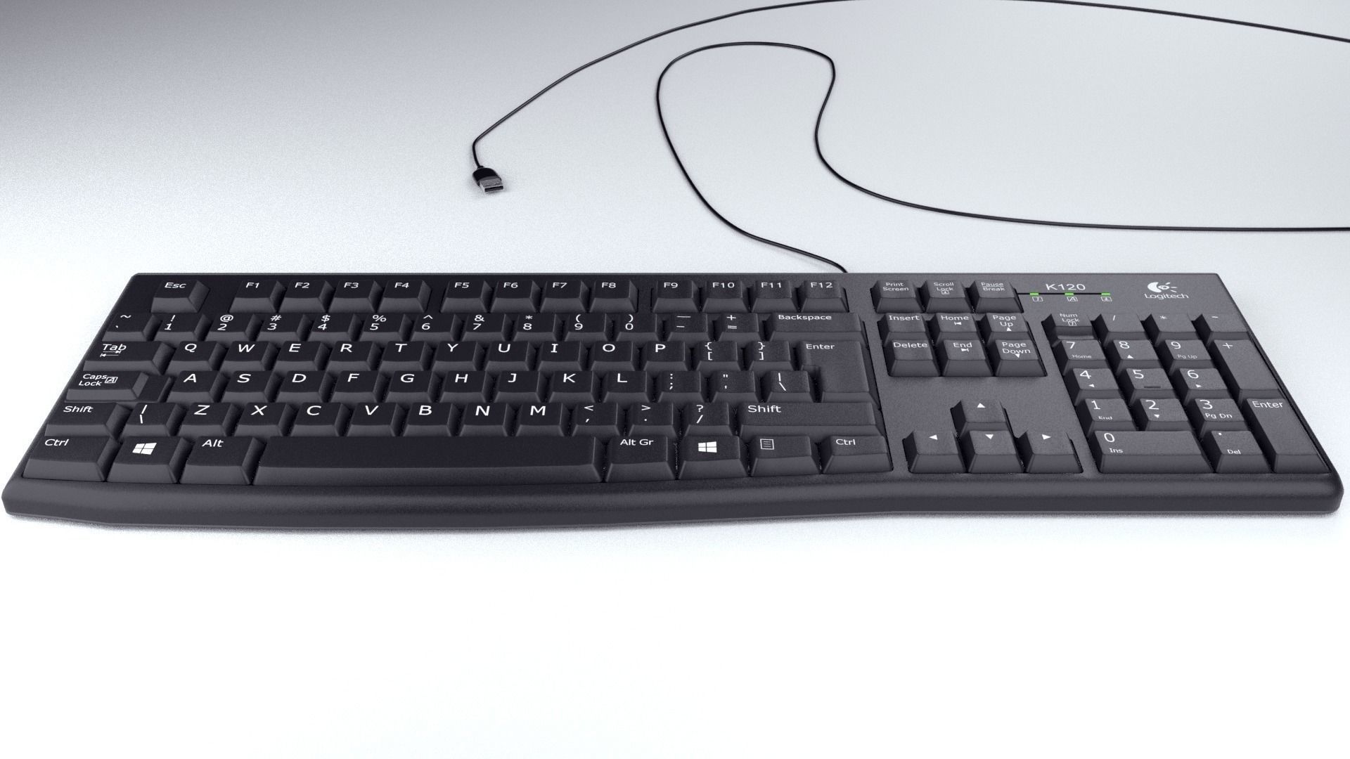 Logitech computer usb keyboard 3D model_2