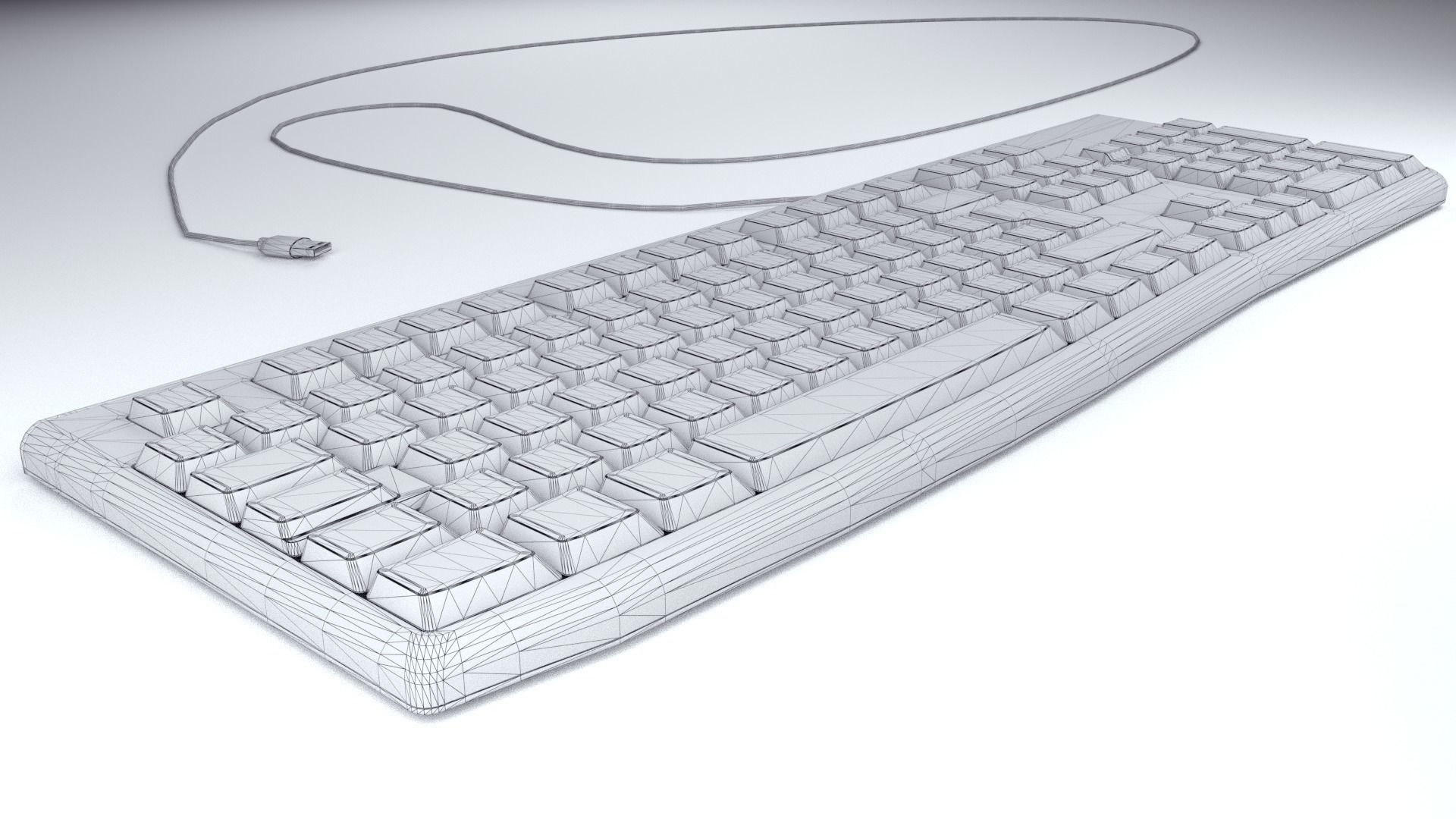 Logitech computer usb keyboard 3D model_1